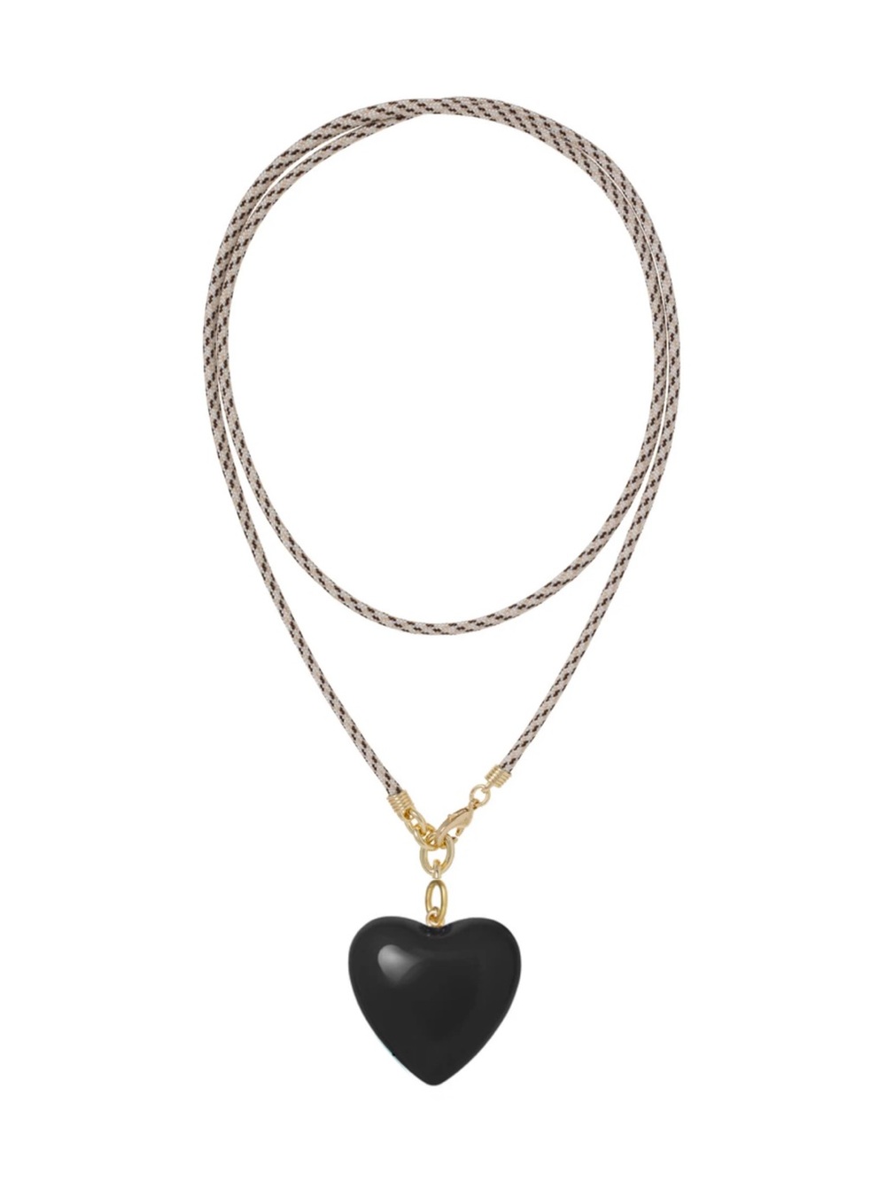 Roxanne Assoulin Long Happy Cord Charm
Necklace Sesame Cord Black Charm